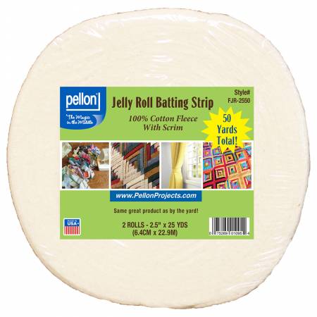 Jelly Roll 100% Cotton Batting Strip by Pellon - 2pk