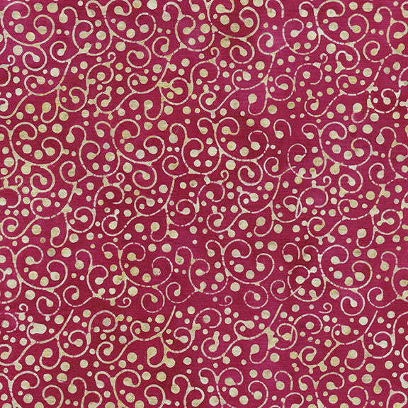 Holiday at Home - Dot Swirl Red by Island Batik - 122210360