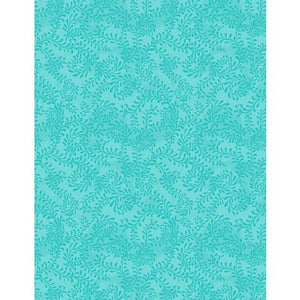 Swirling Leaves Turquoise - 108" Wide Back - 4427 447