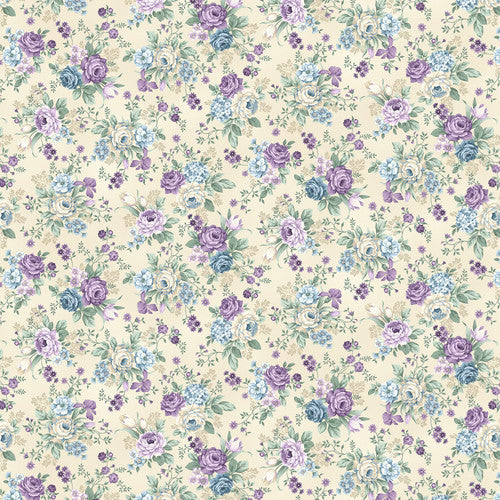 Twilight Garden Flannel - Floral on Cream - F3191 44