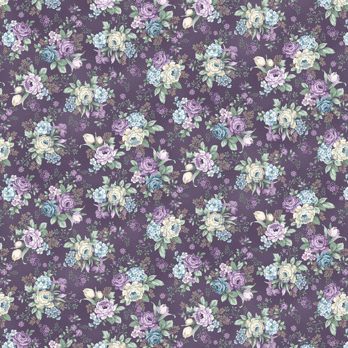 Twilight Garden Flannel - Floral on Purple - F3191 55