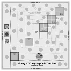 Creative Grids Skinny 10in Curvy Log Cabin Trim Tool #- CGRJAW14