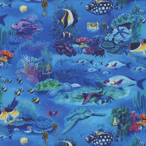 Coral Reef - Royal Blue Aquarium Scene - E 7141 75