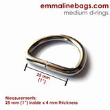 D-rings 3/4" & 1" by Emmaline Bags