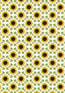 Sunflowers - Sunflowers with leaves on cream - 6746 1