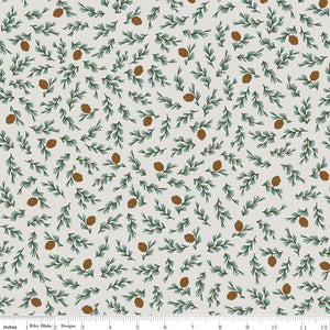 Camp Woodland Flannel - Off White Pinecones - RBF12572 OFWT