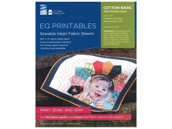 EQ Printables Sewable Inkjet Fabric Sheets Thimbles and Things