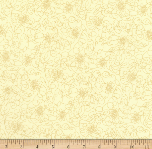 Cream & Sugar - Beige Scribble Flowers - 6106S 44